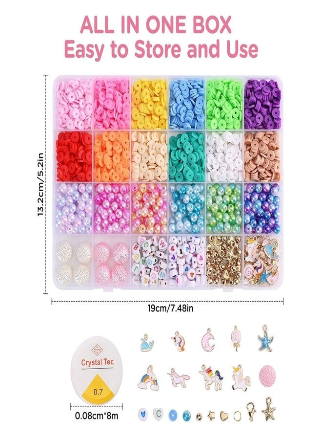 WebWares Clay Beads for Jewellery Making Kit|| Kids Girls Macaron Color Beads for Bracelet Making|| Jewellery Making Kit for Kids DIY Bead Set Making|| (New Moti Bead Kit) - Image 2